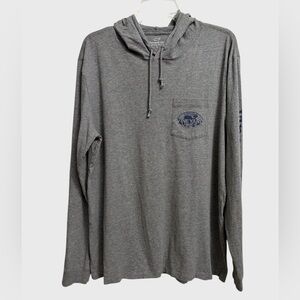Vineyard Vines Men's Long Sleeve Hoodie Shirt Size L Grey Pocket Cotton Preppy*